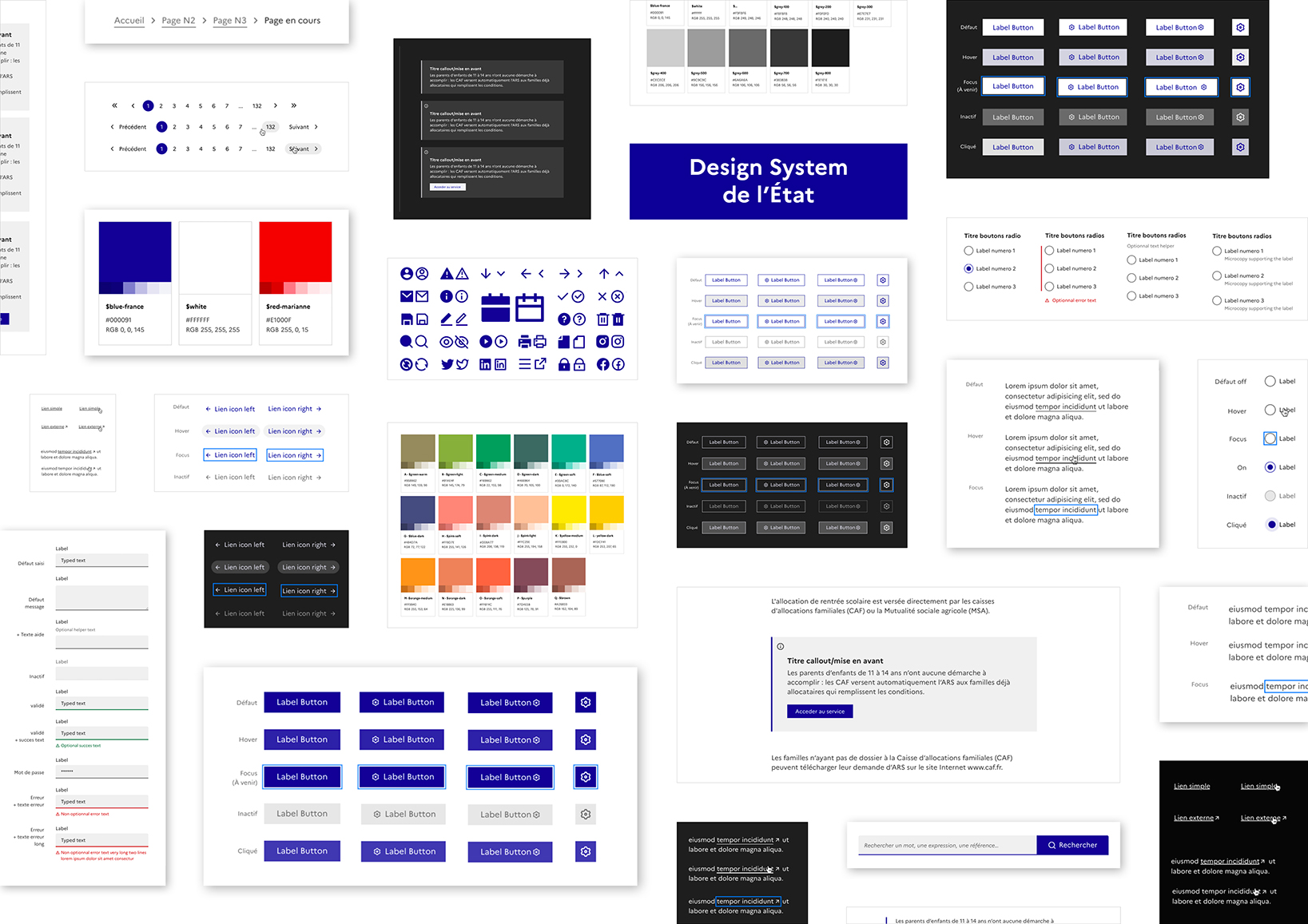 Représentation du Design System de l'Etat