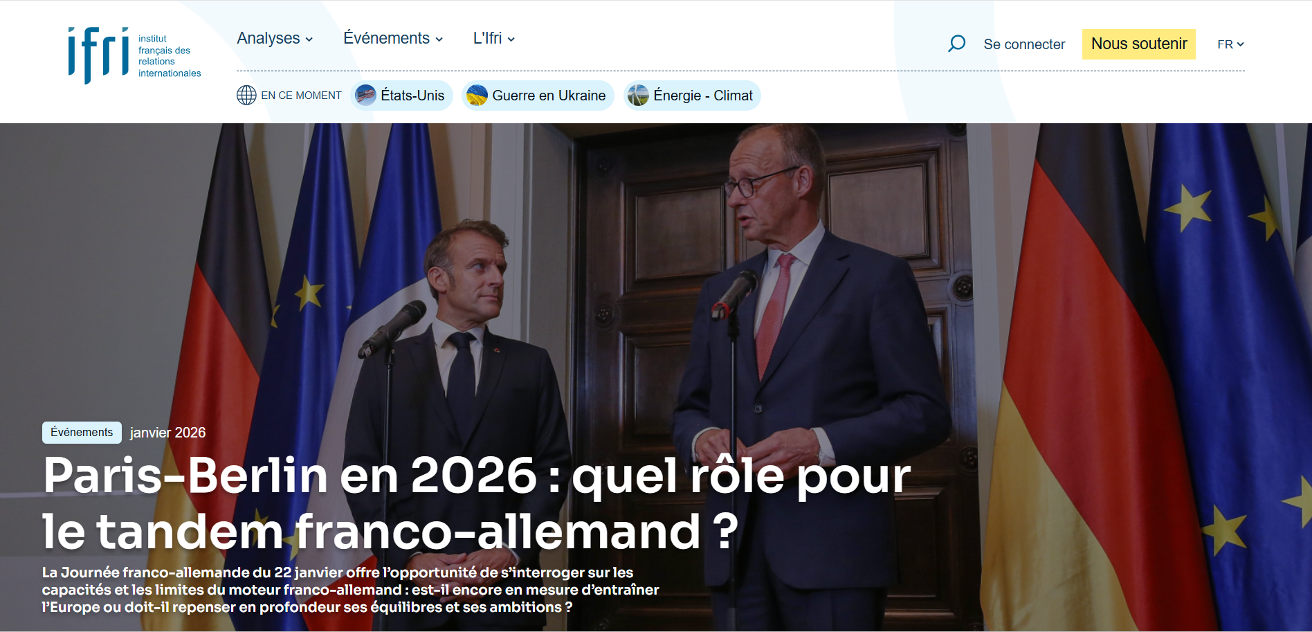 Site Internet de l'Ifri