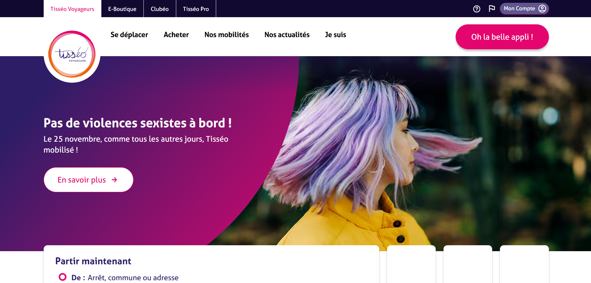 Page d'accueil du site tisseo.fr